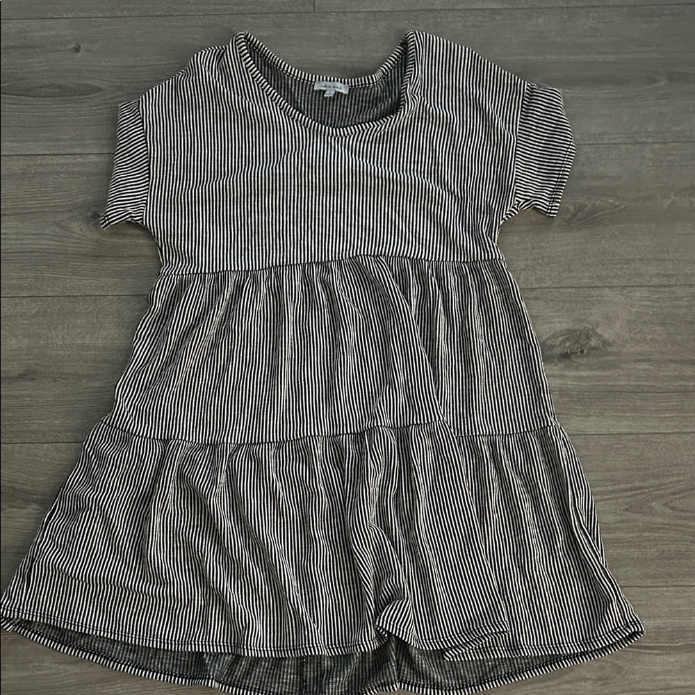Striped Black and White Kids Dress